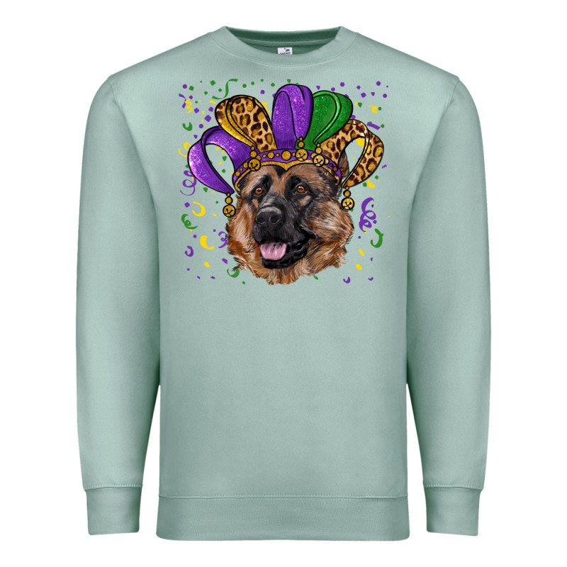 Mardi Gras Hat German Shepherd Premium Sweatshirt by RanaPortraitStore | Teevron