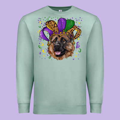 Premium Sweatshirt mardi gras hat german shepherd