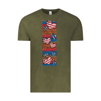 Vintage Olive usa flag and cross penwraps Vintage Tee - Artiststas