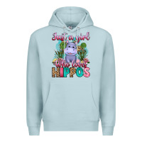 Blue Mist just a girl who loves hippos Premium Hoodie - Artiststas