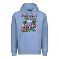 Colony Blue just a girl who loves hippos Premium Hoodie - Artiststas