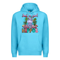 Ocean Blue just a girl who loves hippos Premium Hoodie - Artiststas