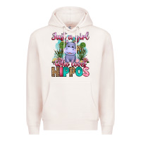 Pale Pink just a girl who loves hippos Premium Hoodie - Artiststas