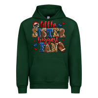 Forest Green little sister biggest fan american football Urban Hoodie - Jasminsmagicworld