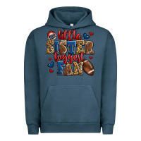 Pigment Midnight Navy little sister biggest fan american football Urban Hoodie - Jasminsmagicworld