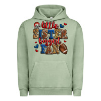 Pigment Oil Green little sister biggest fan american football Urban Hoodie - Jasminsmagicworld