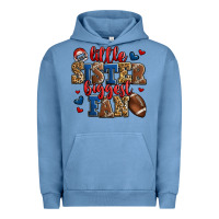 Pigment Pebble Blue little sister biggest fan american football Urban Hoodie - Jasminsmagicworld