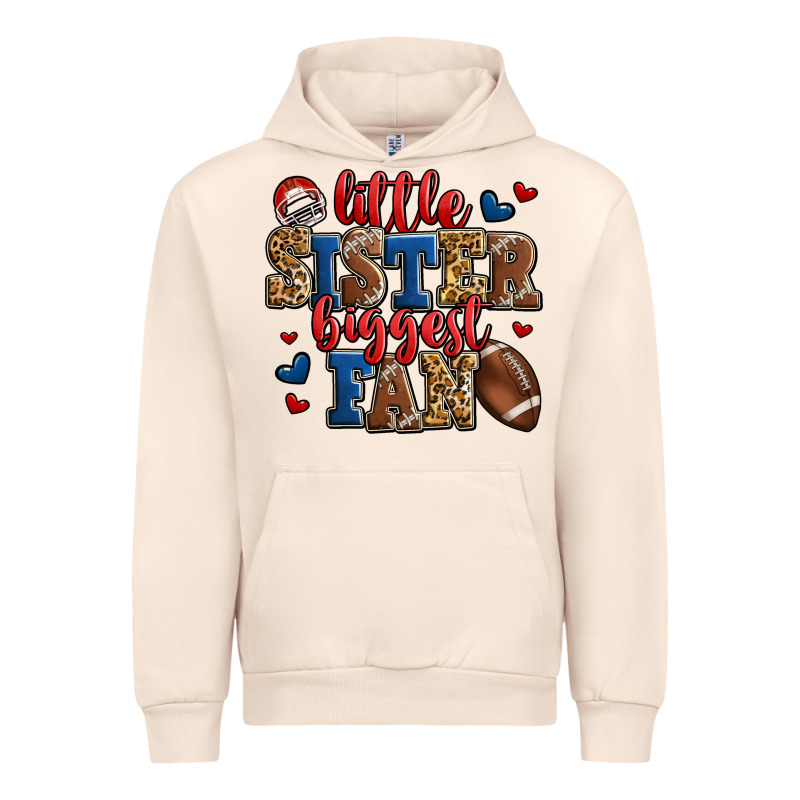 Little Sister Biggest Fan American Football Urban Hoodie by Jasminsmagicworld | Teevron