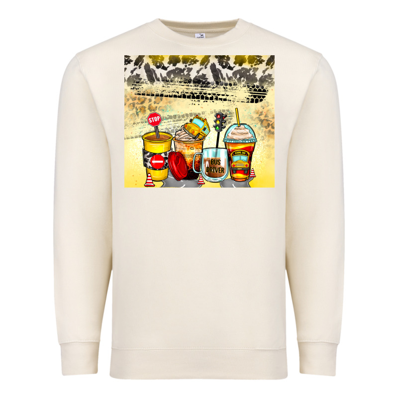 Bus Driver Coffee Cups Premium Sweatshirt by Zillion Design Studio | Teevron
