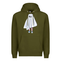 Army Green cute ghost Premium Hoodie - BundleAndBundleShop