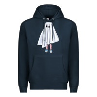 Navy cute ghost Premium Hoodie - BundleAndBundleShop