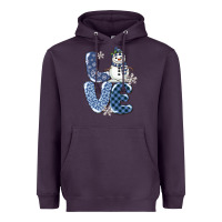Plum love snowman Heavyweight Hoodie - MaliasSmallBusiness