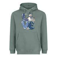 Sage love snowman Heavyweight Hoodie - MaliasSmallBusiness