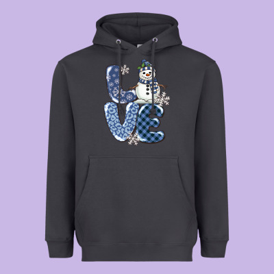 Heavyweight Hoodie love snowman