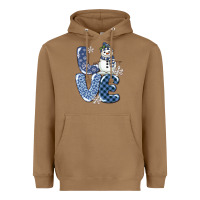 Toasted Coconut love snowman Heavyweight Hoodie - MaliasSmallBusiness