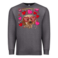 Charcoal Heather valentine's day cockapoo Premium Sweatshirt - RanaPortraitStore