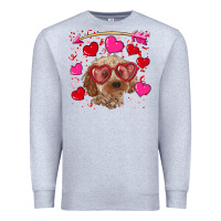 Heather Grey valentine's day cockapoo Premium Sweatshirt - RanaPortraitStore