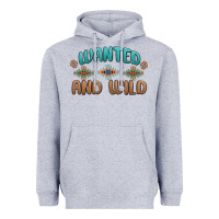 Heather Grey wanted and wild Heavyweight Hoodie - MaliasSmallBusiness