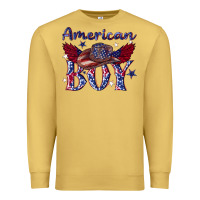 Antique Gold American boy with cowboy Premium Sweatshirt - texasbilliewilder