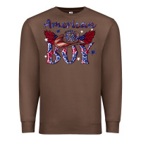 Chestnut American boy with cowboy Premium Sweatshirt - texasbilliewilder
