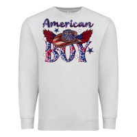 Dove Grey American boy with cowboy Premium Sweatshirt - texasbilliewilder