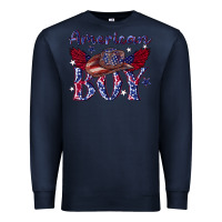 Navy American boy with cowboy Premium Sweatshirt - texasbilliewilder