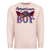 Pale Pink American boy with cowboy Premium Sweatshirt - texasbilliewilder