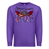 Purple American boy with cowboy Premium Sweatshirt - texasbilliewilder
