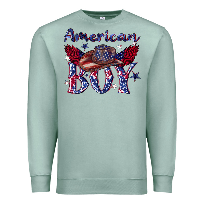 American Boy With Cowboy Premium Sweatshirt by texasbilliewilder | Teevron