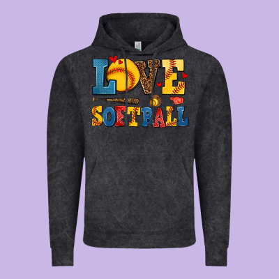 Love Softball Vintage Hoodie Designed By Adodesignshop