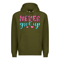 Army Green never give up Premium Hoodie - JahusDesignShop