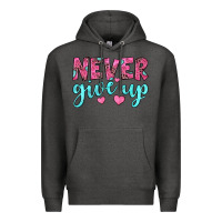 Charcoal Heather never give up Premium Hoodie - JahusDesignShop