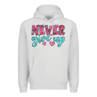 Dove Grey never give up Premium Hoodie - JahusDesignShop