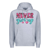 Heather Grey never give up Premium Hoodie - JahusDesignShop
