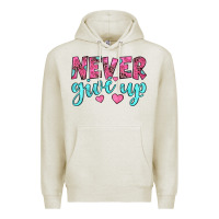 Oatmeal Heather never give up Premium Hoodie - JahusDesignShop