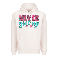 Pale Pink never give up Premium Hoodie - JahusDesignShop