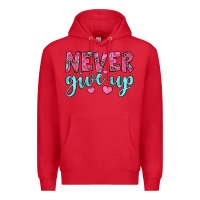Red never give up Premium Hoodie - JahusDesignShop