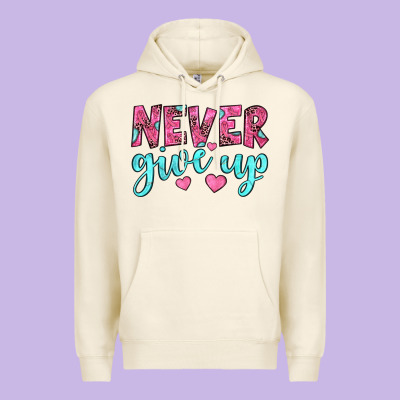 Never Give Up Premium Hoodie Designed By Jahusdesignshop