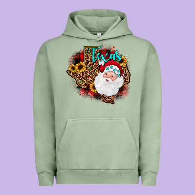 Santa Texas Map Urban Hoodie Designed By Jahusdesignshop