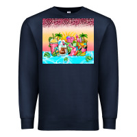 Navy beach summer coffee cups Premium Sweatshirt - Zillion Design Studio
