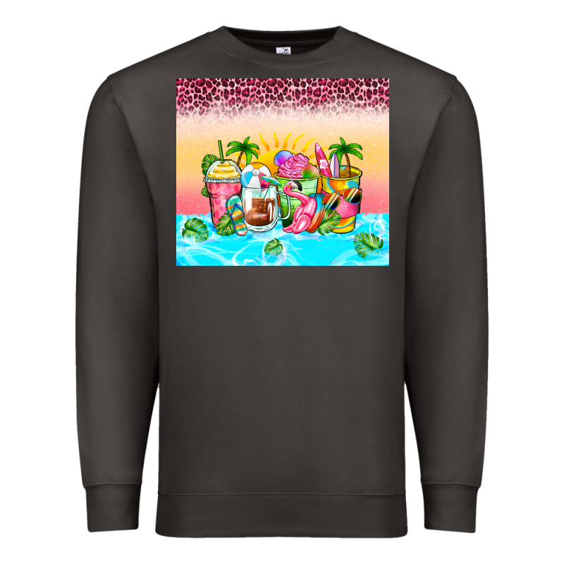 Beach Summer Coffee Cups Premium Sweatshirt by Zillion Design Studio | Teevron