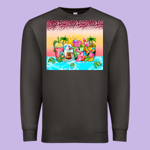 Beach Summer Coffee Cups Premium Sweatshirt Designed By Zillion Design Studio
