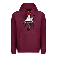 Burgundy freak ghost halloween Premium Hoodie - BundleAndBundleShop