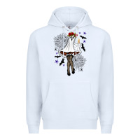 White freak ghost halloween Premium Hoodie - BundleAndBundleShop