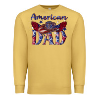 Antique Gold American dad with cowboy Premium Sweatshirt - texasbilliewilder