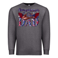 Charcoal Heather American dad with cowboy Premium Sweatshirt - texasbilliewilder