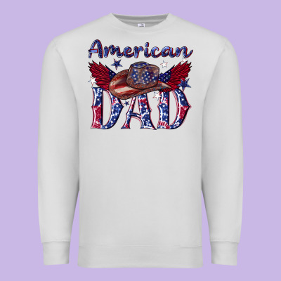 Premium Sweatshirt American dad with cowboy