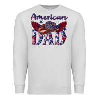 Dove Grey American dad with cowboy Premium Sweatshirt - texasbilliewilder