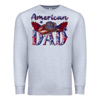 Heather Grey American dad with cowboy Premium Sweatshirt - texasbilliewilder