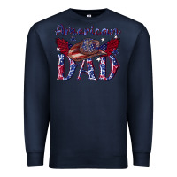 Navy American dad with cowboy Premium Sweatshirt - texasbilliewilder